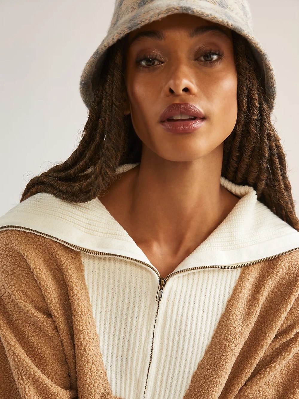 Anthropologie Dolan Left Coast Sherpa Quarter-Zip Jumper - Picture 2 of 7